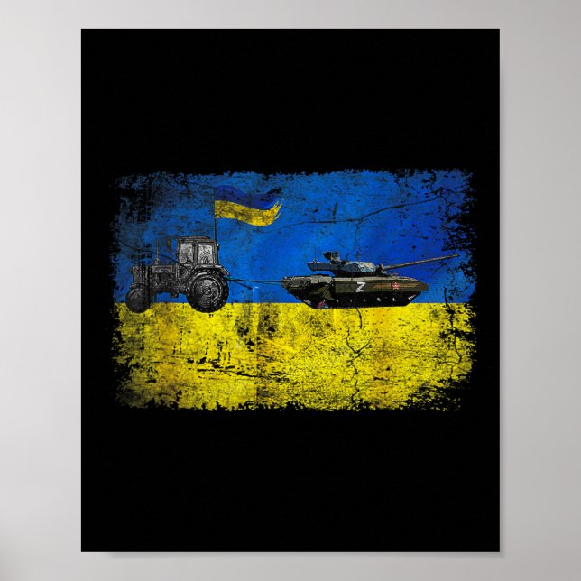 I Stand With Ukraine Funny Ukrainian Farmer Steals Poster (Framsidan)