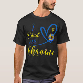 I Stand With Ukraine shirt Heart Sunflower Flag Sy T