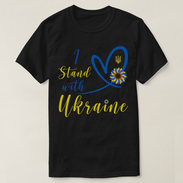 I Stand With Ukraine shirt Heart Sunflower Flag Sy T Shirt (Design framsida)
