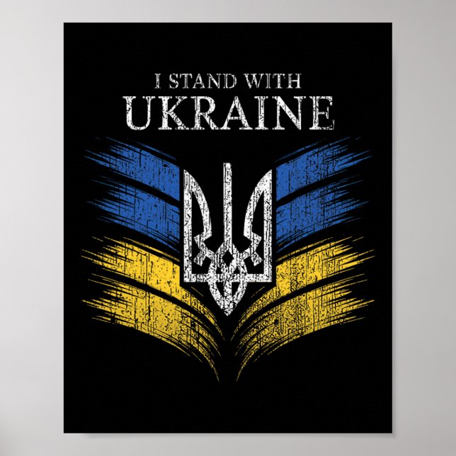 I Stand With Ukraine Show Support With This Ukrain Poster (Framsidan)