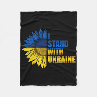 I Stand With Ukraine Sunflower Support Ukrainian F Fleecefilt