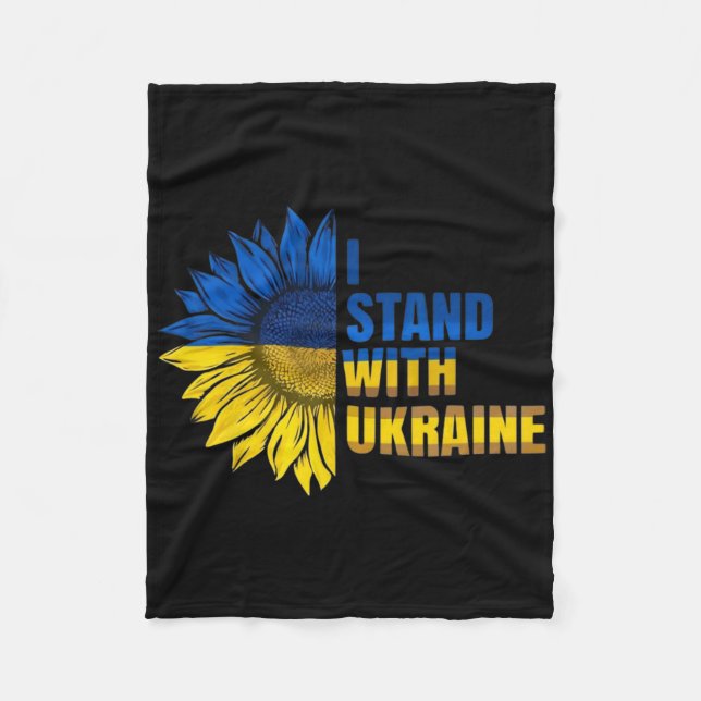 I Stand With Ukraine Sunflower Support Ukrainian F Fleecefilt (Framsidan)