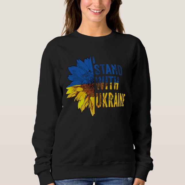 I stand with Ukraine. Sunflower symbol of Peace. T Shirt (Framsida)