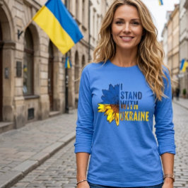 I stand with Ukraine. Sunflower symbol of Peace. T Shirt