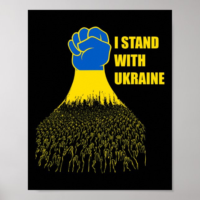I Stand With Ukraine - Support Ukraine - Pray For  Poster (Framsidan)