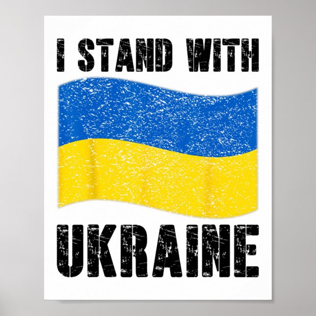 I Stand With Ukraine Support Ukraine Ukrainian Fla Poster (Framsidan)
