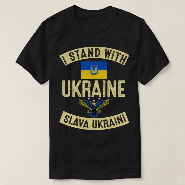 I Stand With Ukraine Support Ukraine Ukrainian  T Shirt (Design framsida)