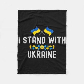 I Stand With Ukraine Supporters Sunflower Ukrainia Fleecefilt