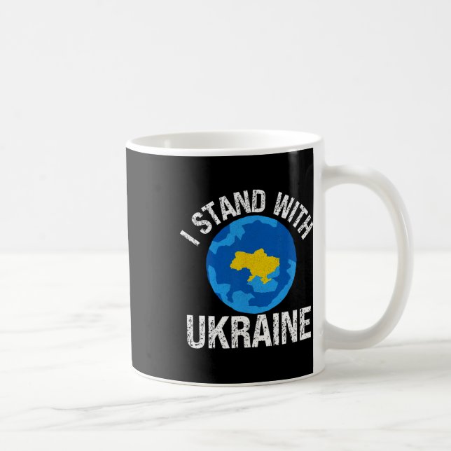 I Stand With Ukraine World Map Support Support Ukr Kaffemugg (Höger)