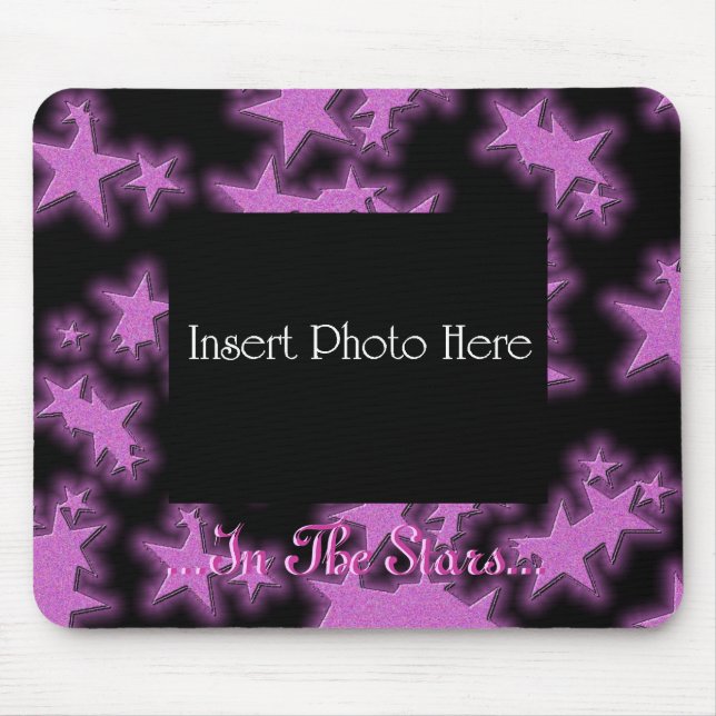 I Stars Rosa Star Mönster Ram Mouse Pad Musmatta (Framsidan)