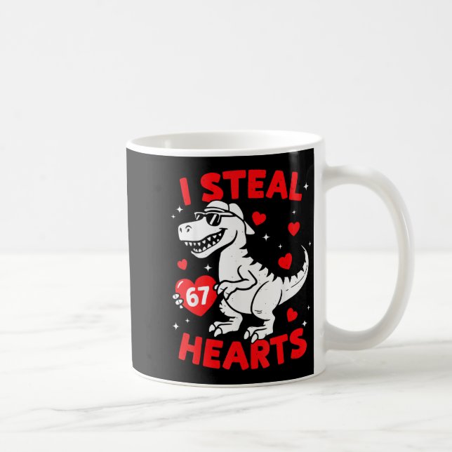 I Steal 67 Heart Dinosaur For Boys Girls Kids Vale Kaffemugg (Höger)