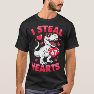 I Steal 67 Hearts Funny 67 Valentine Dinosaur Men  T Shirt