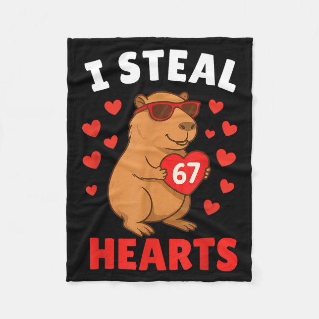 I Steal 67 Hearts Valentine’s Day 67 Meme 6 7 Capy Fleecefilt (Framsidan)