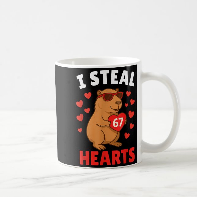 I Steal 67 Hearts Valentine’s Day 67 Meme 6 7 Capy Kaffemugg (Höger)