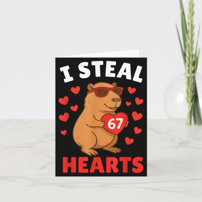 I Steal 67 Hearts Valentine’s Day 67 Meme 6 7 Capy Kort (Framsida)