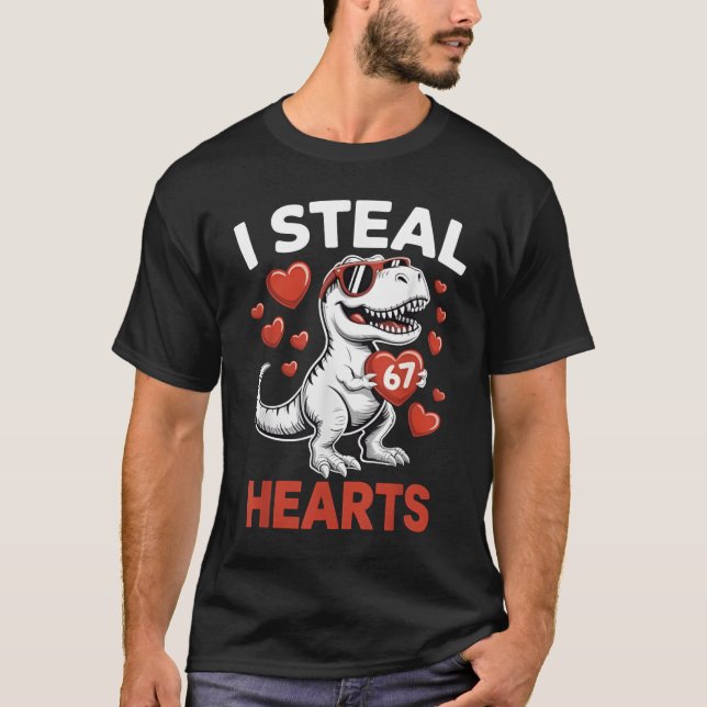 I Steal 67 Hearts Valentine’s Day Six Seven Meme T Shirt (Framsida)