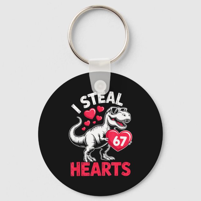 I Steal Hearts 67 Valentine’s Day 67 Meme 6 7 T-re Nyckelring (Framsida)