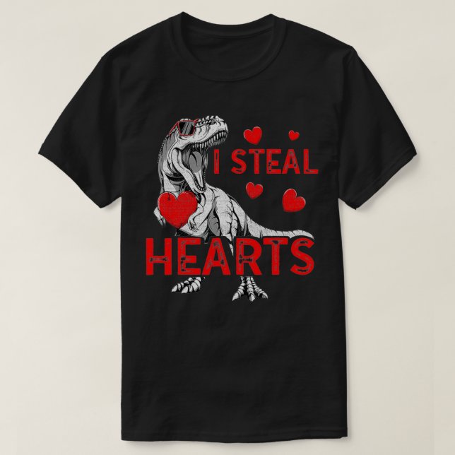 I Steal Hearts Boys Kid T Re Dinosaur Valentiness T Shirt (Design framsida)