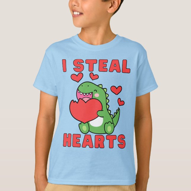 I Steal Hearts, Cute, Boys/Girls-Valentineser T Shirt (Framsida)