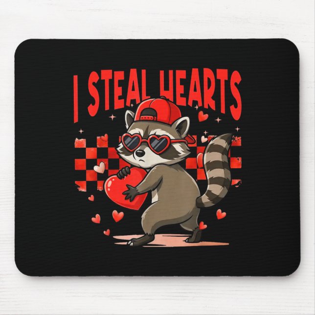 I Steal Hearts Design Raccoon Valentine Day Retro  Musmatta (Framsidan)