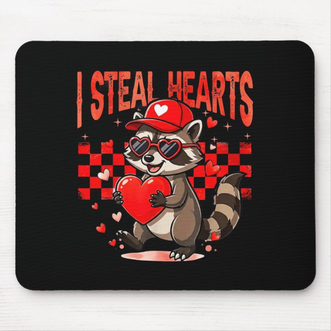 I Steal Hearts Design Raccoon Valentine Day Retro  Musmatta (Framsidan)