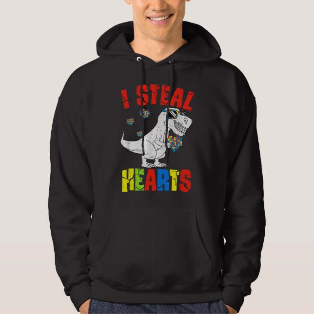 I Steal Hearts Dinosaur Autism Awareness Småbarn B Hoodie (Framsida)