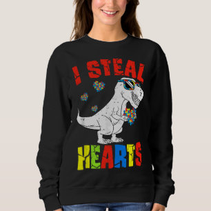 I Steal Hearts Dinosaur Autism Awareness Småbarn B T Shirt