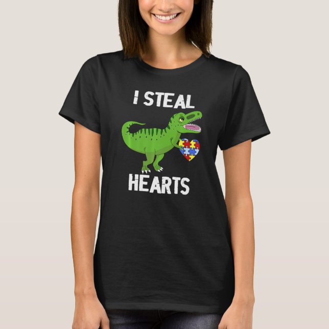 I Steal Hearts Dinosaur Autism Awareness Toddler B T Shirt (Framsida)