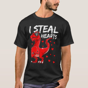 I Steal Hearts Dinosaur Valentines day Apparel T R Shirt