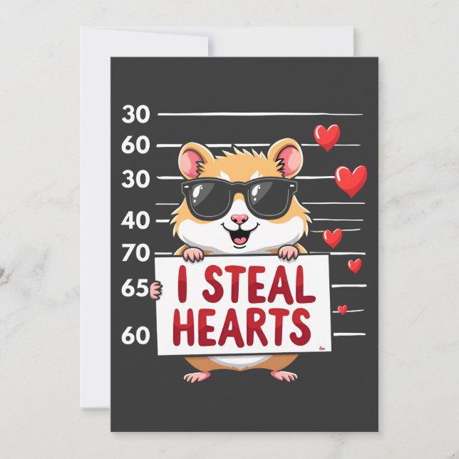 I Steal Hearts Hamster Älskare Alla hjärtans dag Julkort (Framsida)