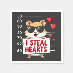 I Steal Hearts Hamster Älskare Alla hjärtans dag Pappersservett