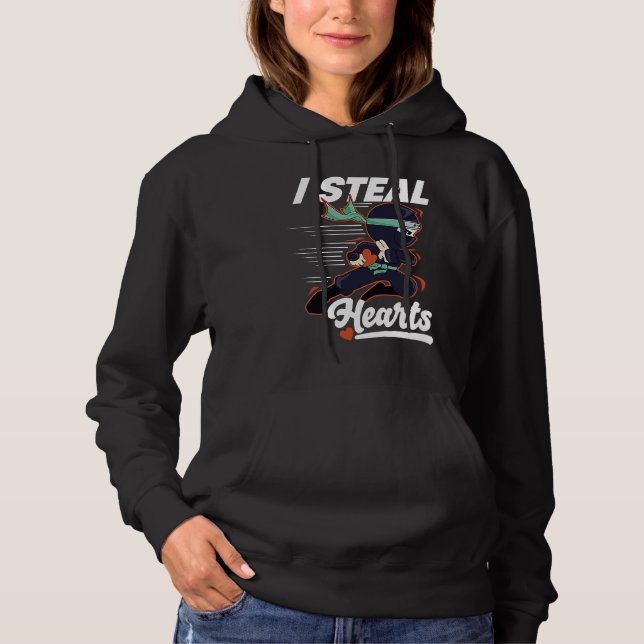 I Steal Hearts Ninja Boys Valentines Day Kids and  T Shirt (Framsida)