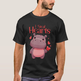 I Steal Hearts Pygmy Hippopotamus T Shirt