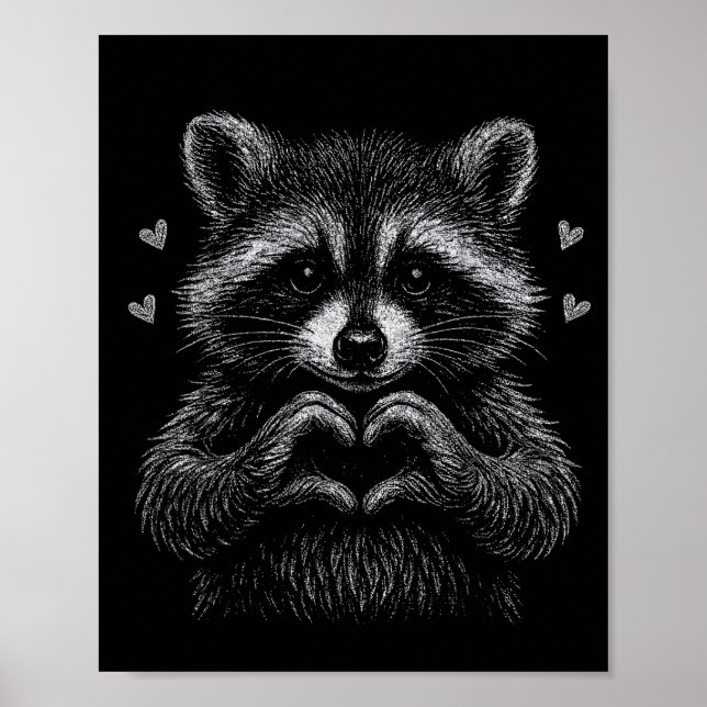 I Steal Hearts Raccoon Valentines Racoon Meme Grap Poster (Framsidan)