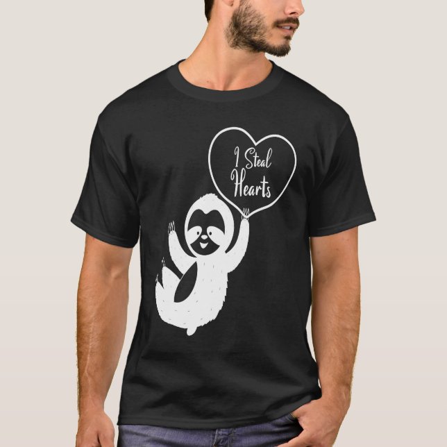 I Steal Hearts Sloth  Valentines Day  1 T Shirt (Framsida)