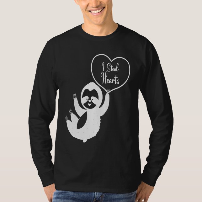 I Steal Hearts Sloth  Valentines Day  1 T Shirt (Framsida)
