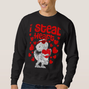 I Steal Hearts Trex Dino Valentines day Pojke Lång Ärmad Tröja