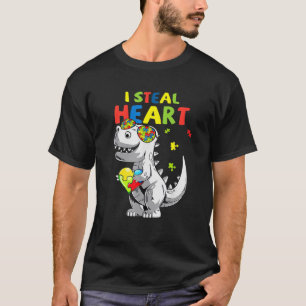 I Steal Hearts Trex Dinosaur Autism Awareness Todd T Shirt