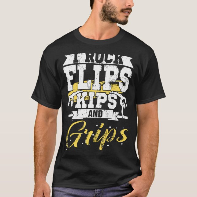 I Sten flippar Kips och grips Gymnastika T Shirt (Framsida)