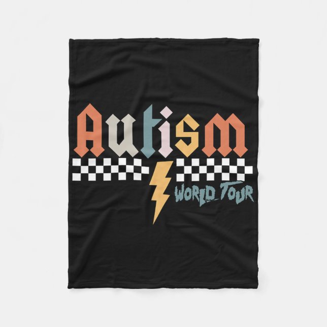 I Sten: Spektrumautism World Tour Autism Medveten Fleecefilt (Framsidan)