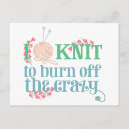 I sticka - Knitters Funny Sayed Söt Typography Vykort