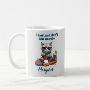 I sticka så jag Dödor inte People Funny Mug Kaffemugg