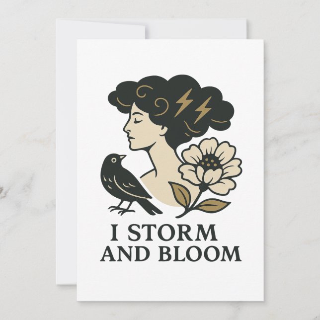 I Storm and Bloom - feminininångskort Inbjudningar (Framsida)