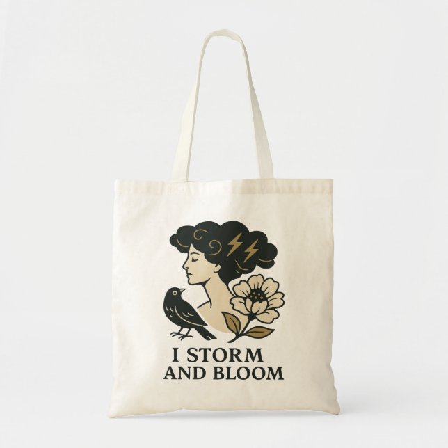 I Storm and Bloom Tote Bag Tygkasse (Framsidan)