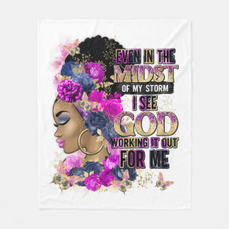 I Storm Queen Black Melanin Woman Brown Skin Fleecefilt