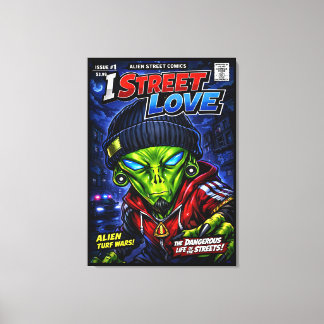 I Street Love – Urban Alien Comic Cover Art Canvastryck