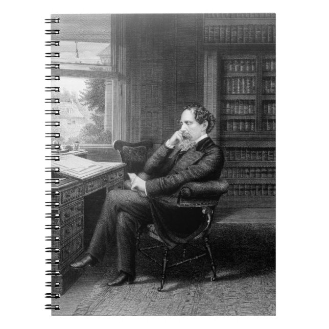 I studien av Charles Dickens Anteckningsbok Med Spiral (Framsidan)