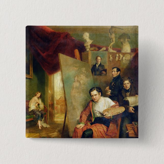 I studion av målare 1832 knapp (Framsida)