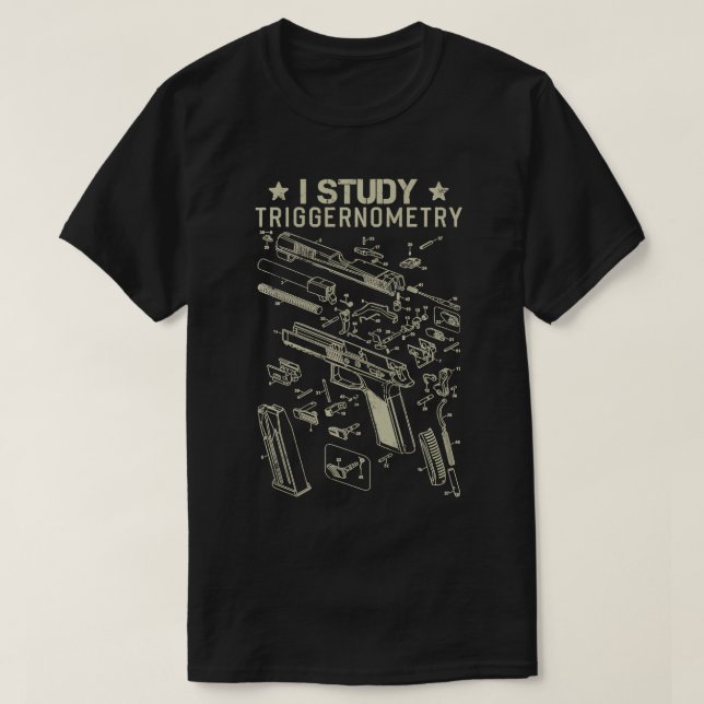 I Study Triggernometry Gun Second Amendment USA Fl T Shirt (Design framsida)