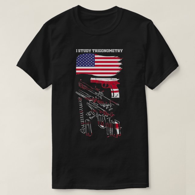 I Study Triggernometry USA American Flagga 2nd Ame T Shirt (Design framsida)